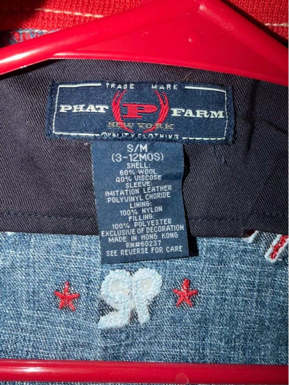 Phat Farm Baby Denim Varsity Jacket 3-12M Y2K - Picture 7 of 7